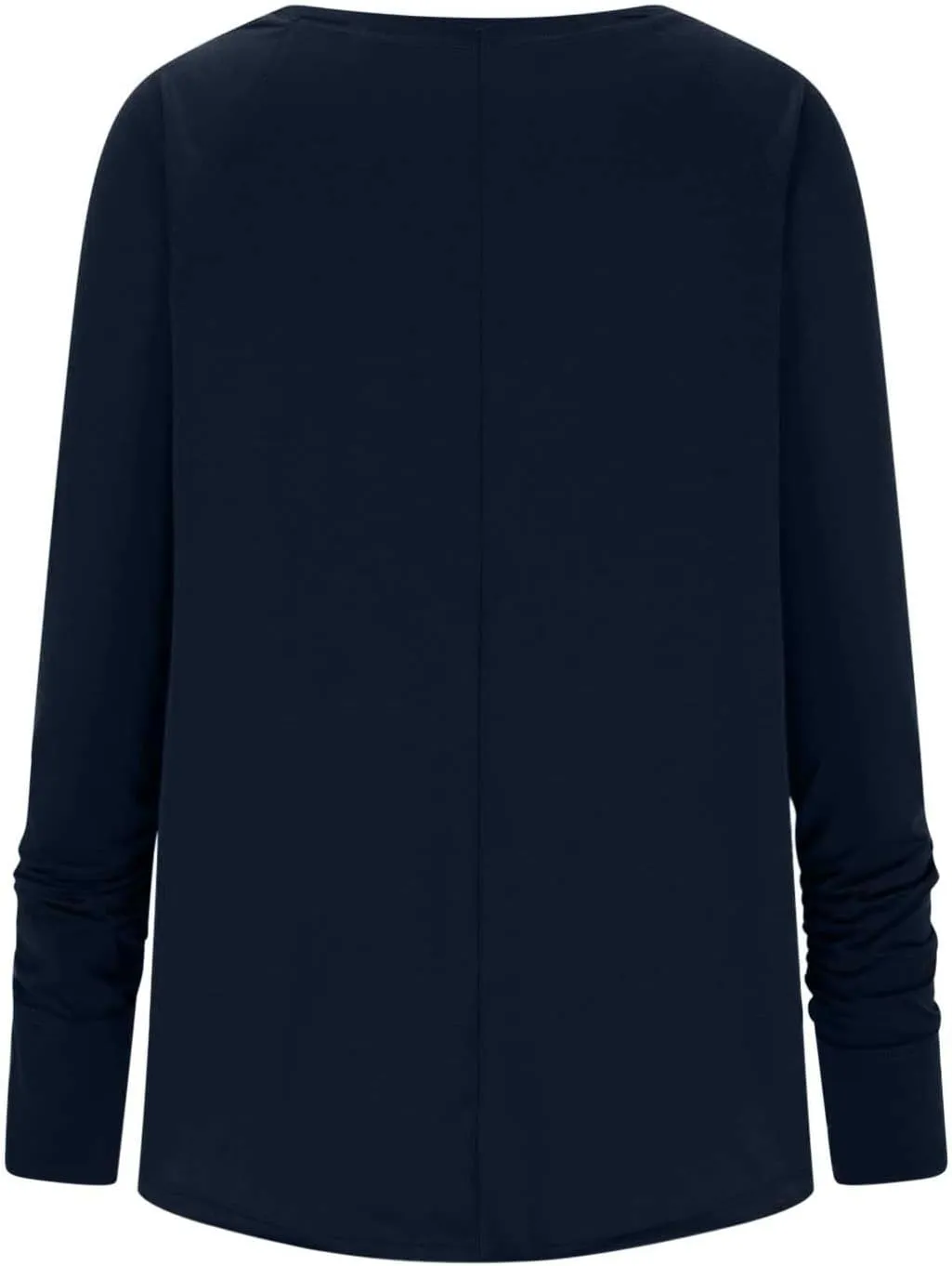 Tops for Women Trendy Long Sleeve Solid Crewneck Basic Tee Shirts Loose Fit Casual Trendy Pullover with Thumb Holes