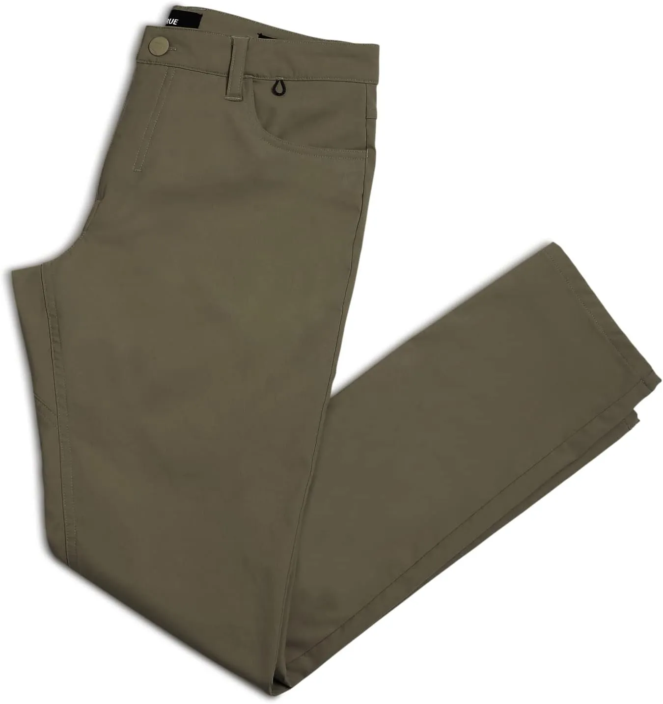 TRUE Linkswear All Day Men's Chino Golf Pants, Slim Straight Fit, 4-Way Stretch, Weather Resistant, Olive