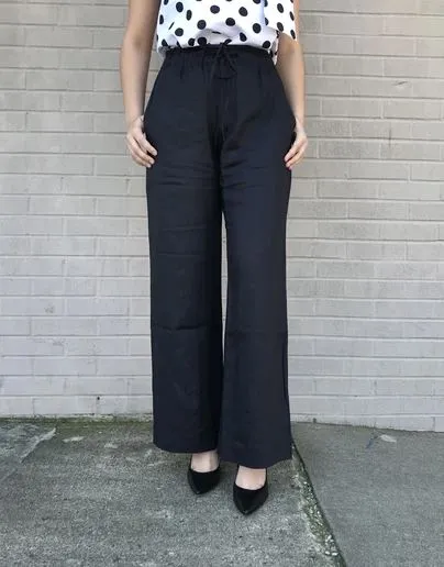 Tyler Boe Palmer Cotton Linen Pant Black