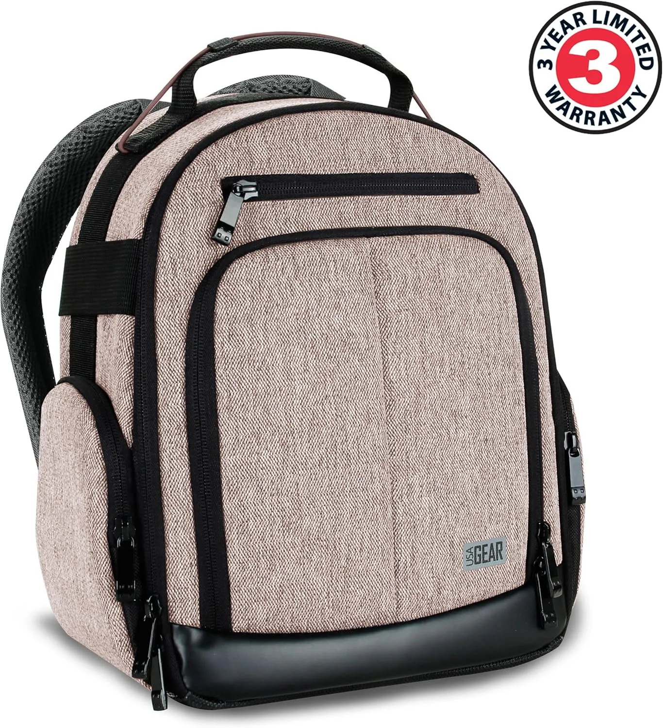 USA Gear Drone Backpack - Drone Case Compatible with DJI Mavic Pro, Spark Mini, Ryze Tello, Yuneec Breeze and More - Customizable Interior, Weather Resistant, Storage for Drone Accessories - Brown