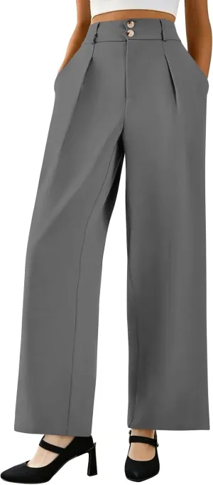 Wide Leg Professional Dress Pants Women 2025 High Waisted Business Casual Suit Office Work Pants Women with Pockets