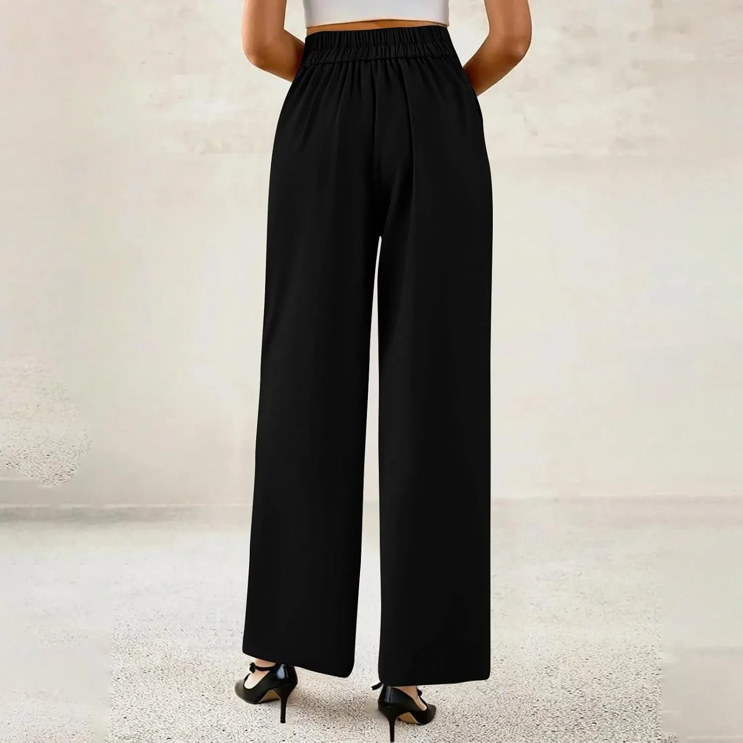 Wide Leg Professional Dress Pants Women 2025 High Waisted Business Casual Suit Office Work Pants Women with Pockets