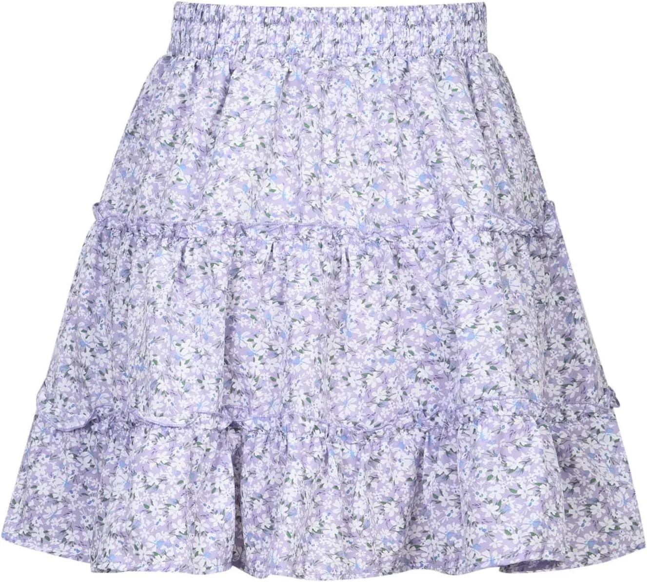 Women Boho Mini Skirt 2024 Summer Fashion Casual Flowy High Waist Beach Pleated Y2K Layered Novelty Short Skirts