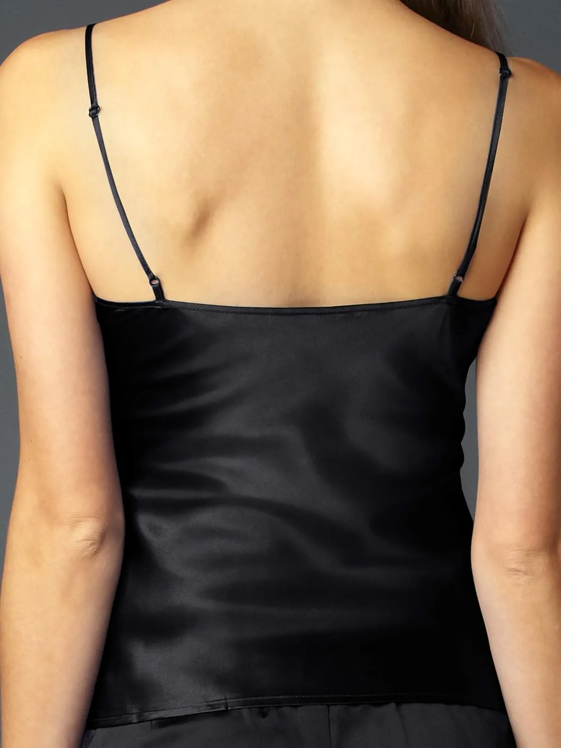 Women's 100% Silk Camisole Top, Lace Trim, Flattering Fit, Sleepwear, Lingerie, Beautiful Gift Packaging