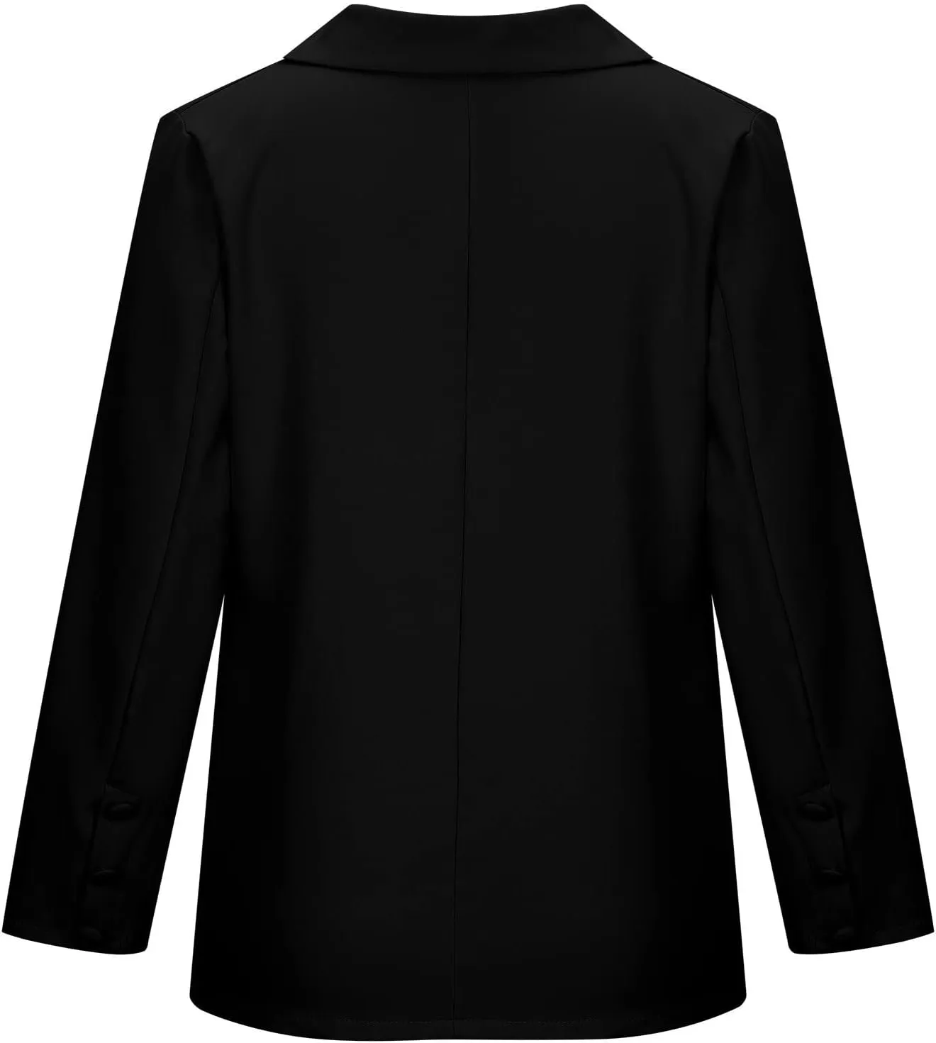 Women's 3/4 Ruched Sleeve Blazer Open Front Cardigan Casual Long Blazer Work Jackets Double Breasted Office Coat Solid