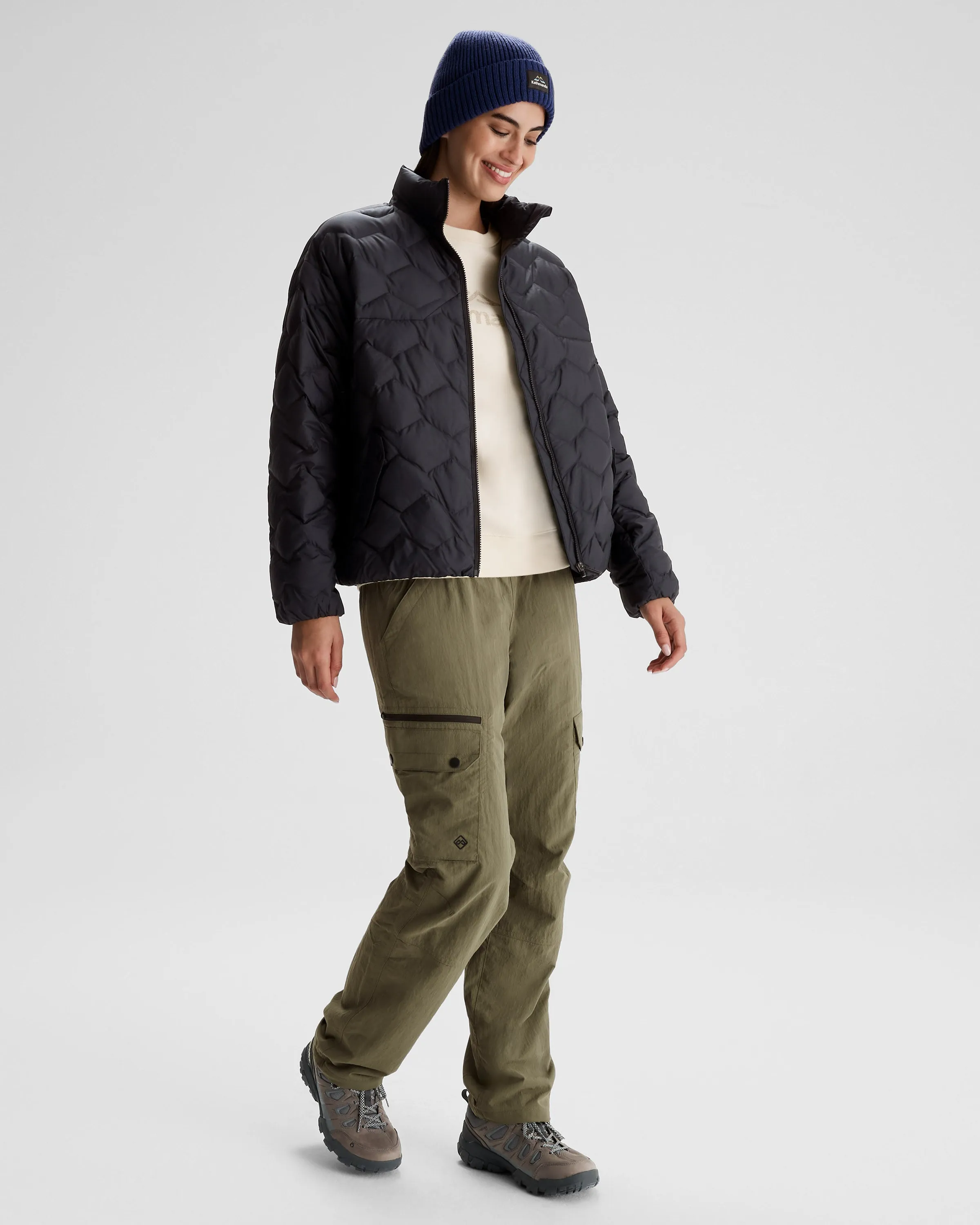 Women's Any Time Down Short Jacket - Black Stingray
