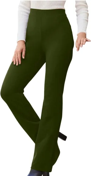 Womens Business Professional Pants Straight Leg Yoga Work Stretchy Pant Office Casual Elegant High Waist Trousers