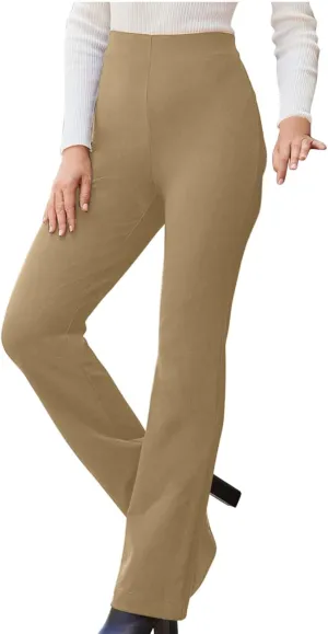 Womens Business Professional Pants Straight Leg Yoga Work Stretchy Pant Office Casual Elegant High Waist Trousers