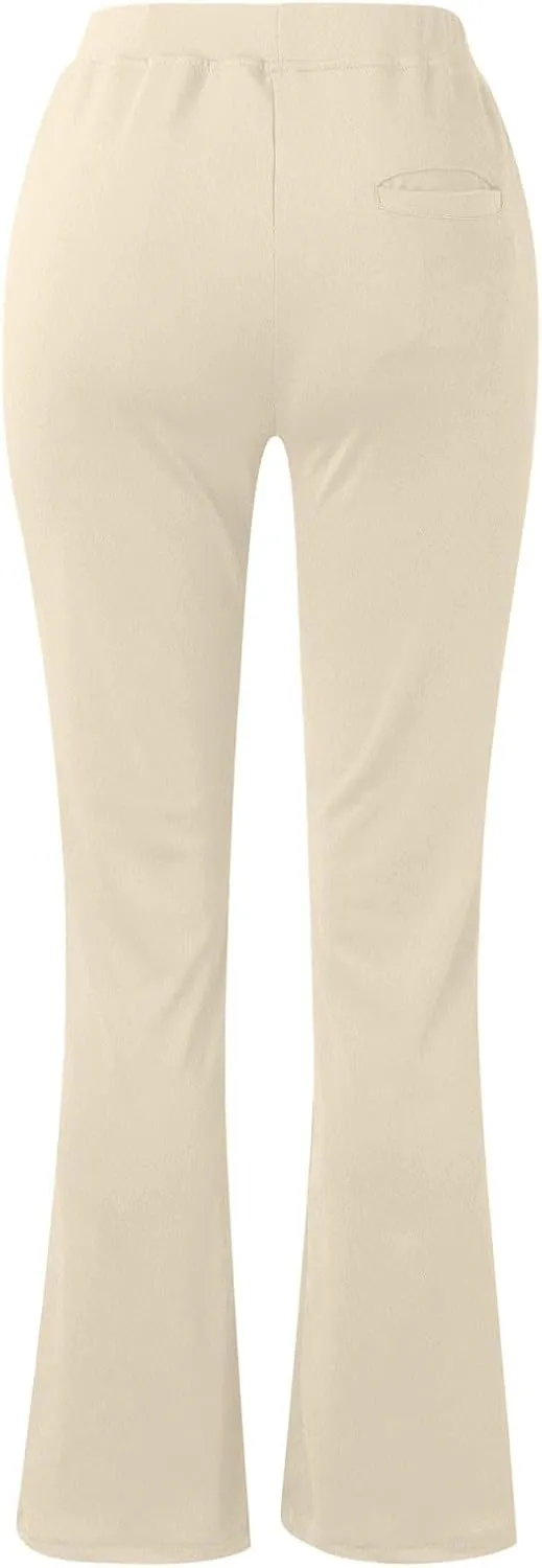 Womens Dress Pants Casual Work Pants Business Bootcut High Waist Stretchy Trousers Pants Office Slacks