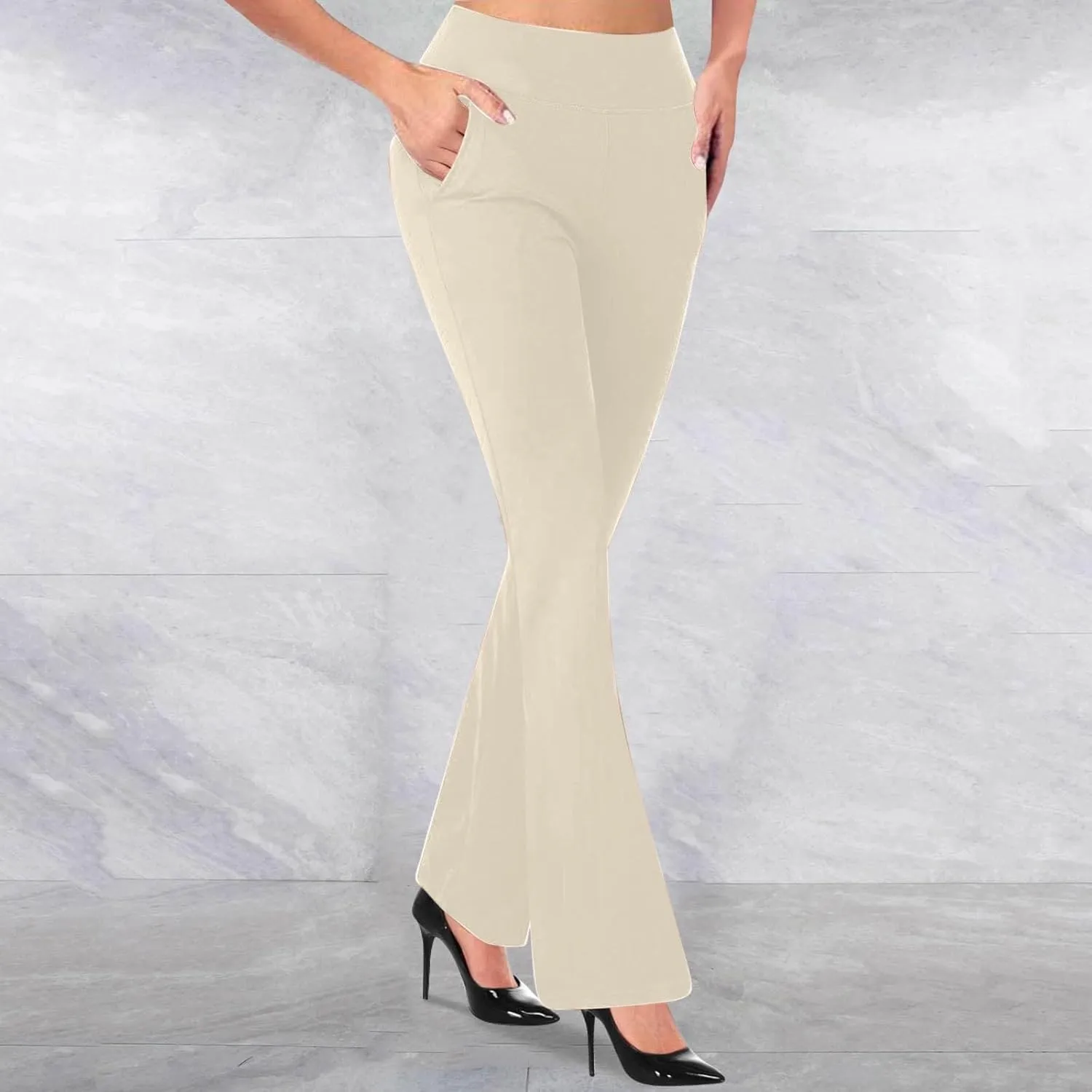Womens Dress Pants Casual Work Pants Business Bootcut High Waist Stretchy Trousers Pants Office Slacks