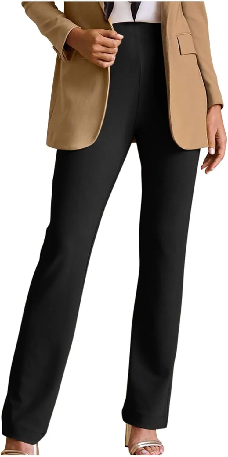Womens Dress Pants High Waist Business Casual Work Suit Straight Leg Pant Stretch Elegant Comfy Professional Trousers