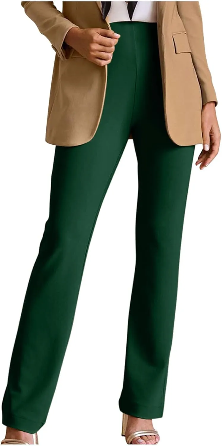 Womens Dress Pants High Waist Business Casual Work Suit Straight Leg Pant Stretch Elegant Comfy Professional Trousers
