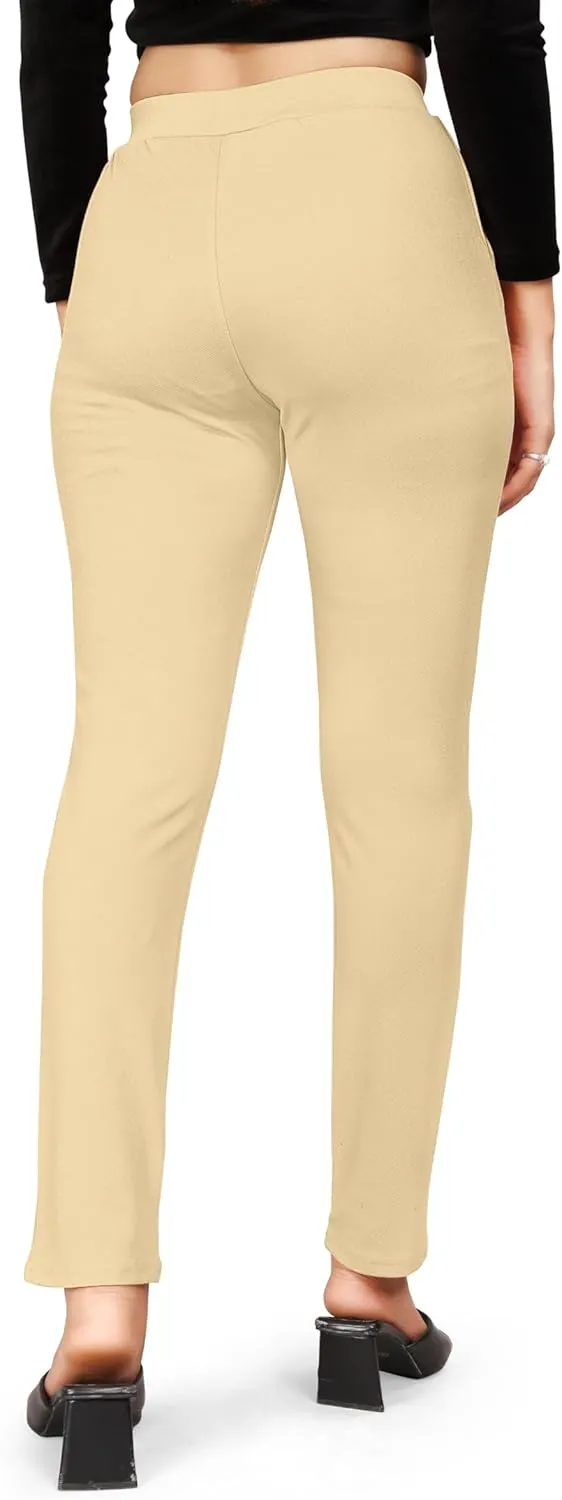 Women's High Waist Pencil Trousers .Ideal for Office & Casual Wear