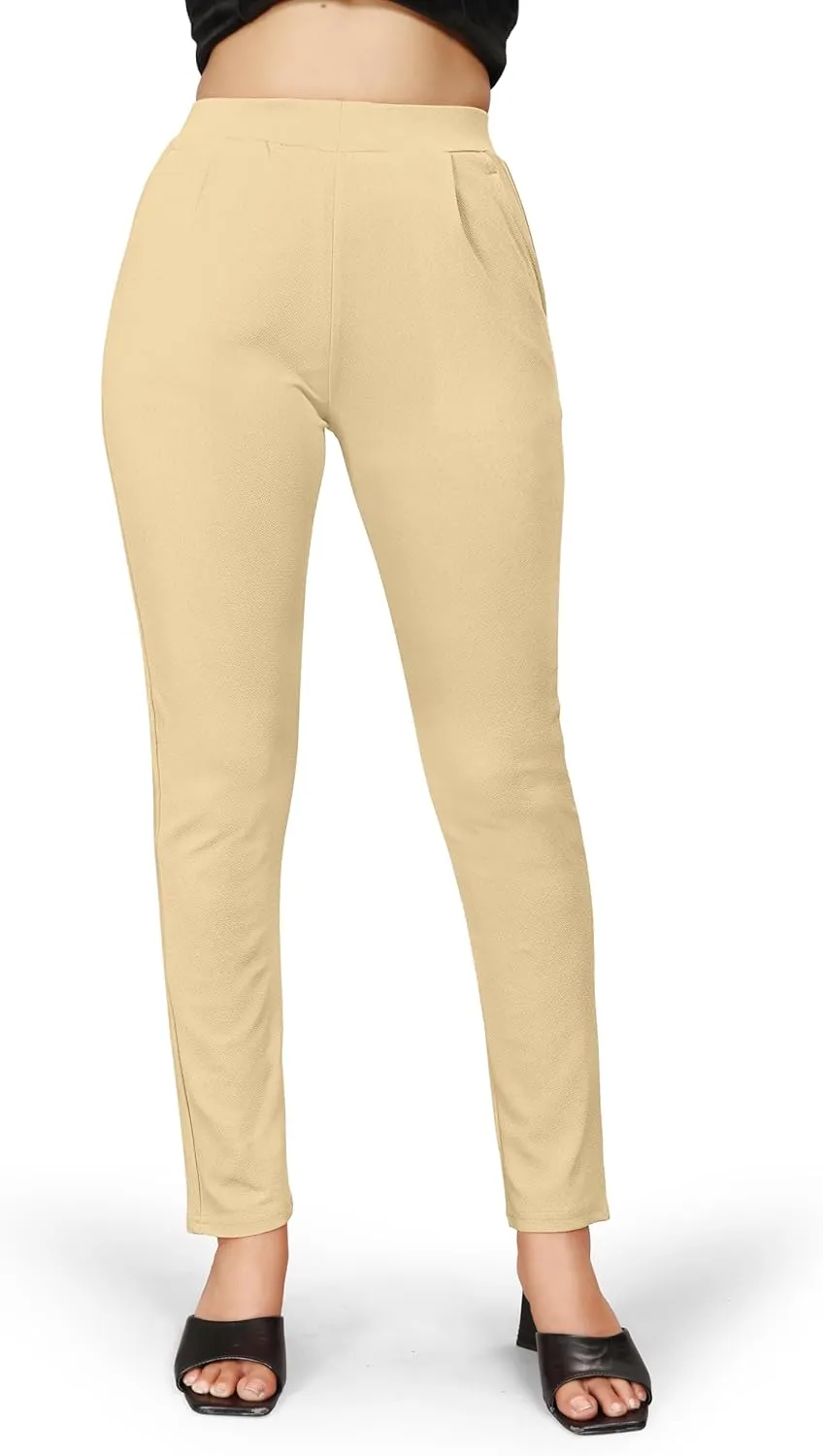 Women's High Waist Pencil Trousers .Ideal for Office & Casual Wear
