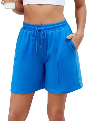 Women's Long Sweat Shorts with Pockets Bermuda Shorts Casual Summer Shorts Loose Lounge Shorts
