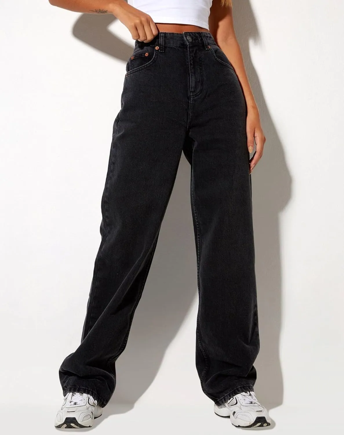 Women's Loose Jeans High Waisted Wide Leg Baggy Straight Jeans Denim Pants