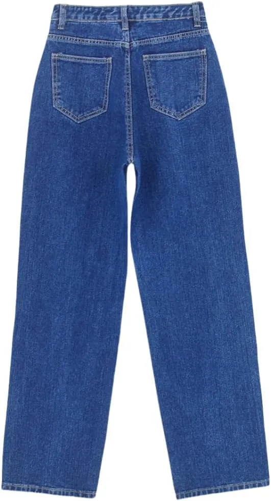 Women's Loose Jeans High Waisted Wide Leg Baggy Straight Jeans Denim Pants