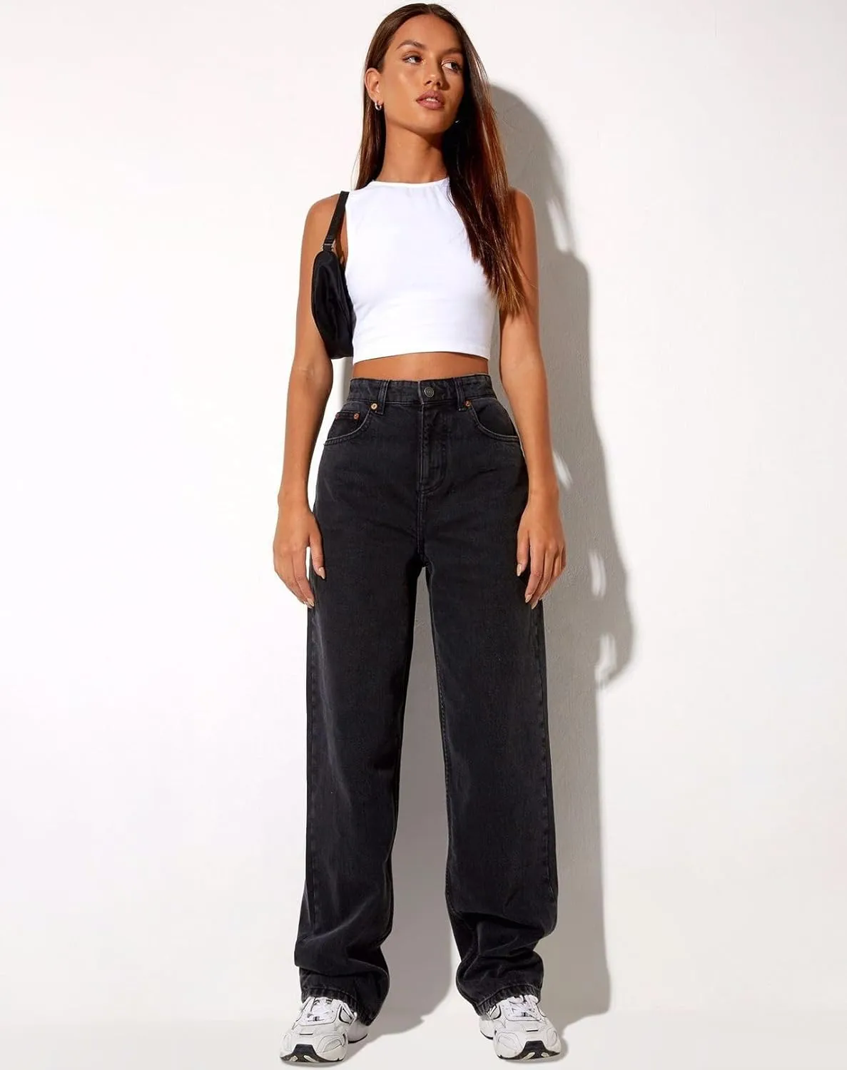 Women's Loose Jeans High Waisted Wide Leg Baggy Straight Jeans Denim Pants