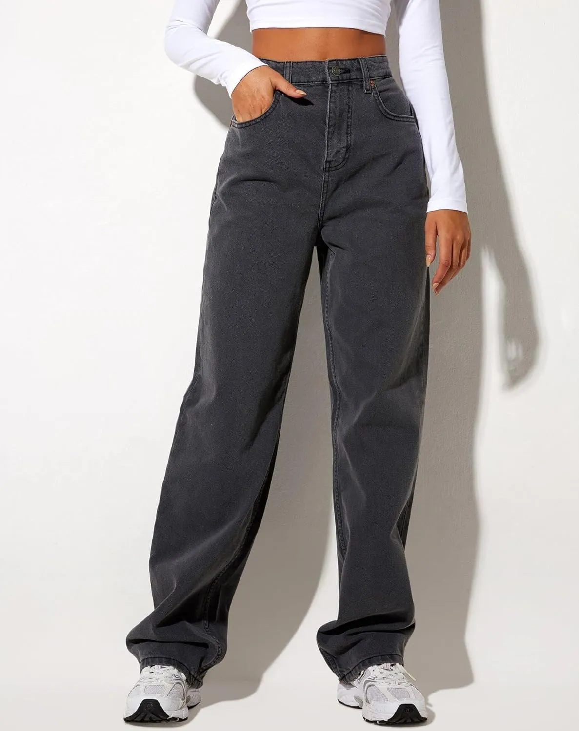 Women's Loose Jeans High Waisted Wide Leg Baggy Straight Jeans Denim Pants