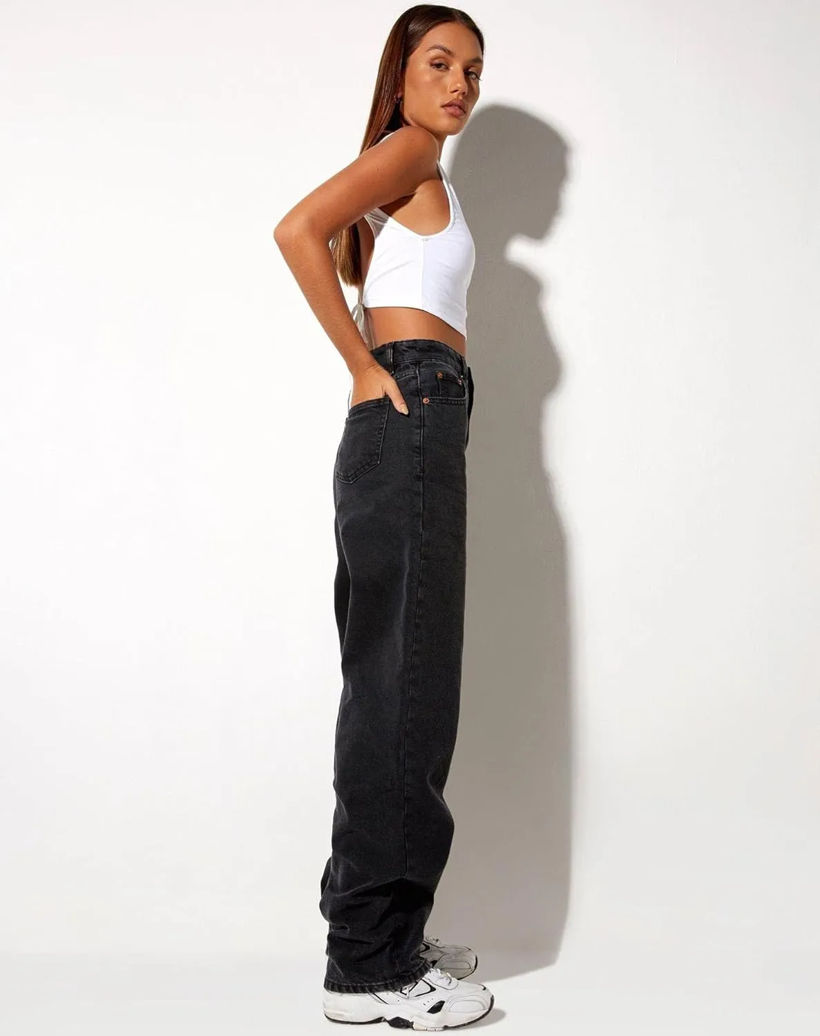 Women's Loose Jeans High Waisted Wide Leg Baggy Straight Jeans Denim Pants