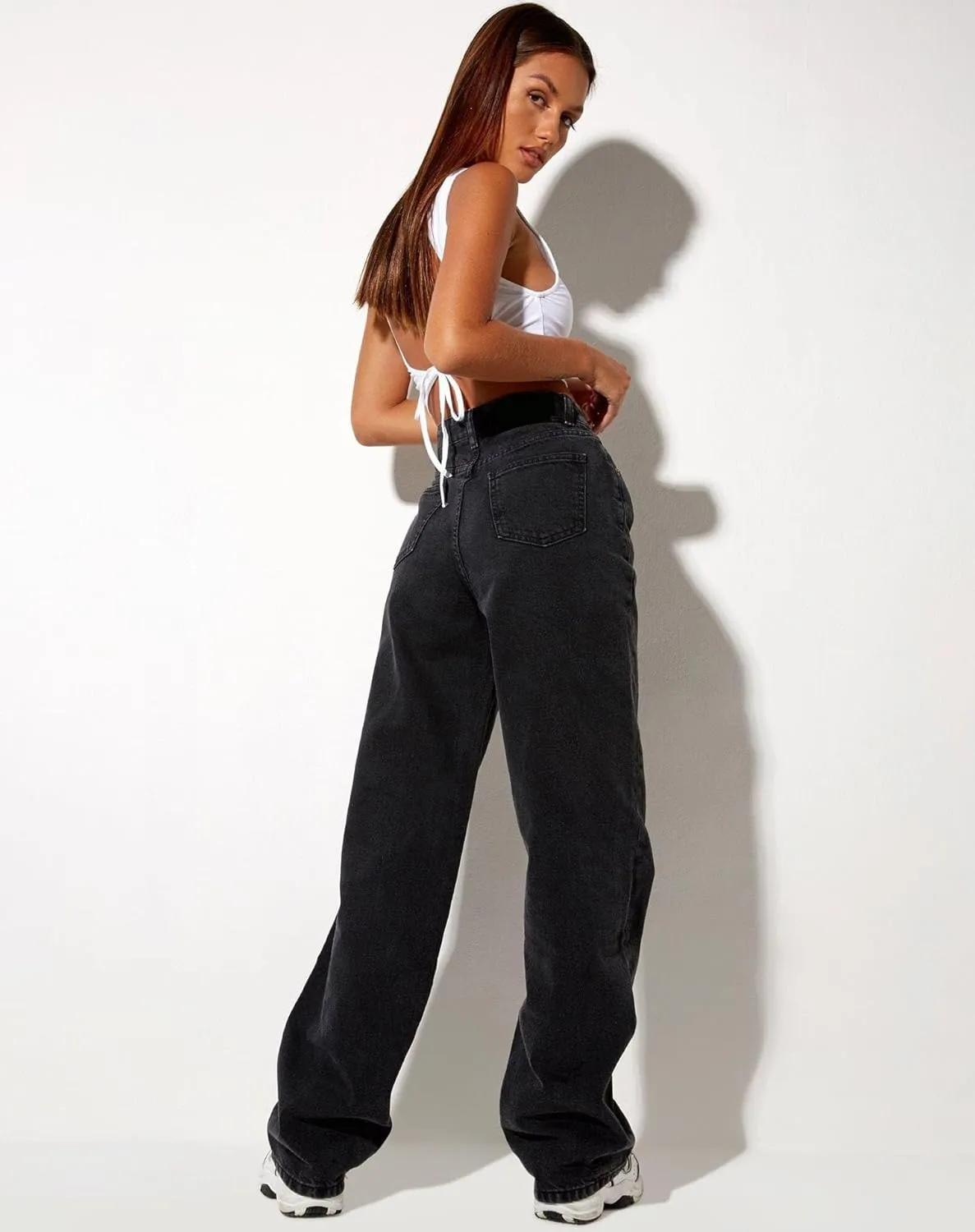 Women's Loose Jeans High Waisted Wide Leg Baggy Straight Jeans Denim Pants