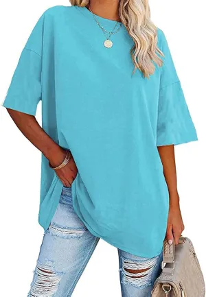Women's Oversized T-Shirt Summer Casual Tops Short Sleeve Loose fit Tunic Basic Tees