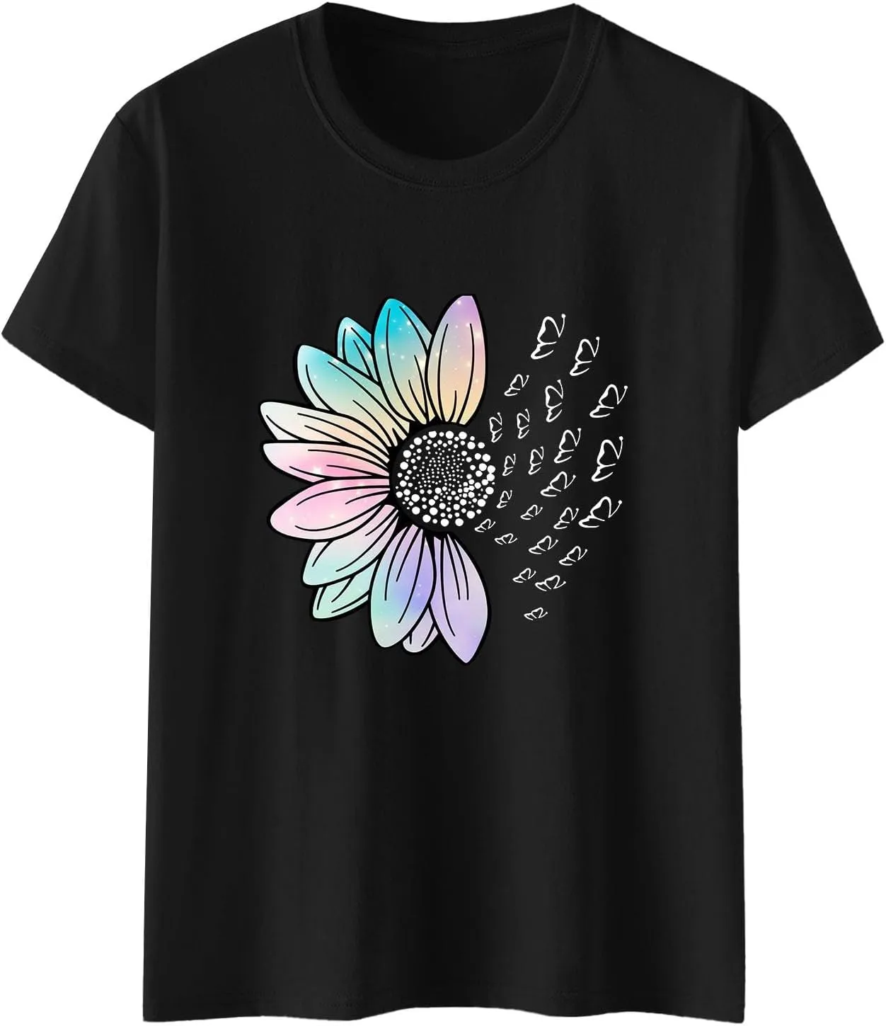Womens Summer Short Sleeve T Shirt Soft Plus Size Cotton Graphic Crewneck Tees Casual Summer Basic Tunic Top Trendy 2025