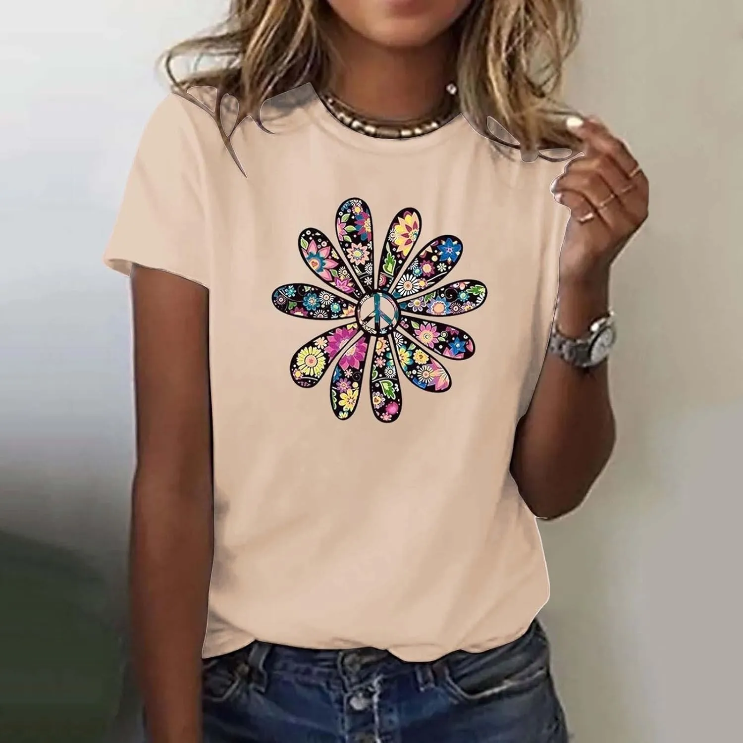 Womens Summer Short Sleeve T Shirt Soft Plus Size Cotton Graphic Crewneck Tees Casual Summer Basic Tunic Top Trendy 2025