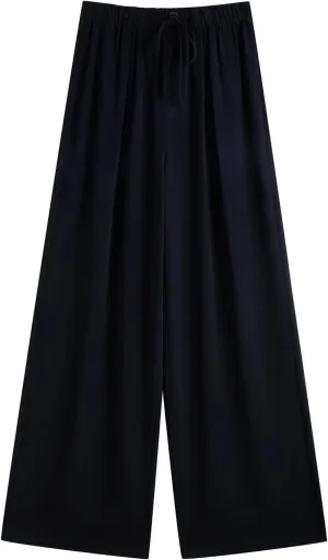 Women's Wide Leg Pants Elastic Waist Beach Casual Office Summer Vacation Y2k Trousers